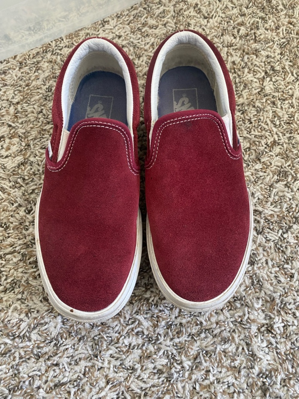 Vans Slip-On Suede Sneakers - Burgundy